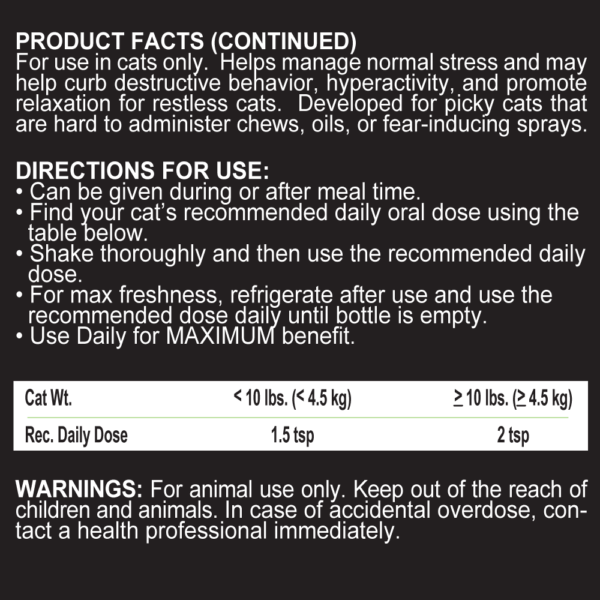 K9 Calm & Content Wellness Formula Directions for Use