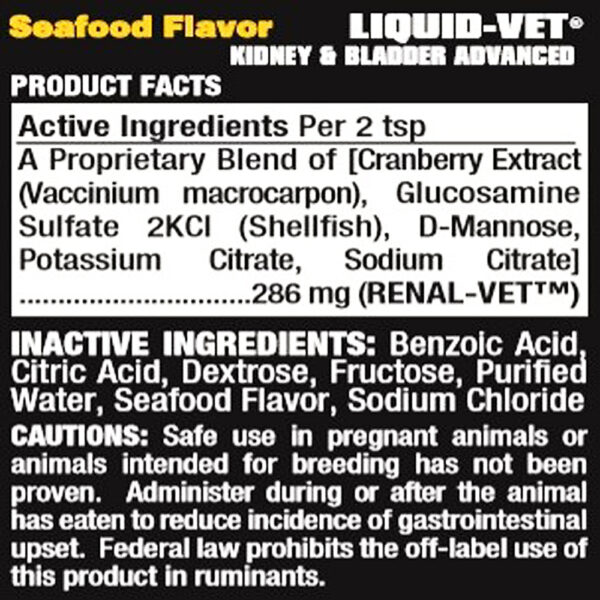 LIQUID-VET® KIDNEY & BLADDER ADVANCED - Seafood Flavour