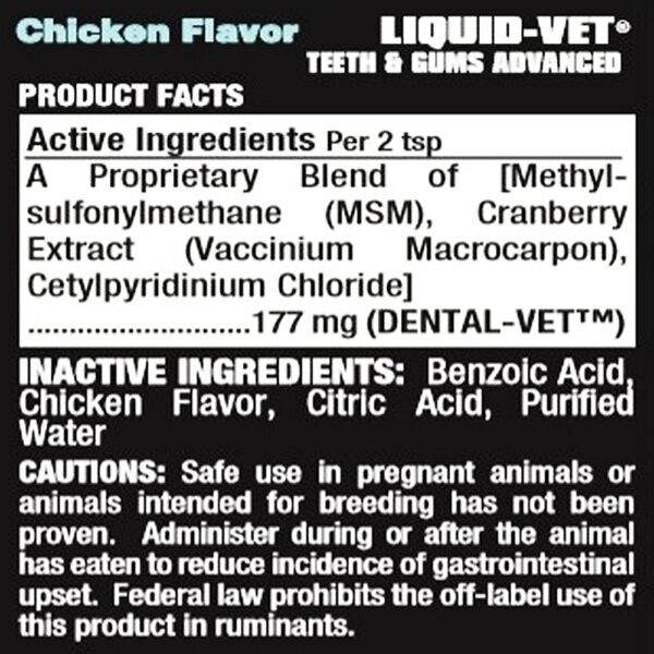 LIQUID-VET® TEETH & GUMS ADVANCED - Chicken Flavour