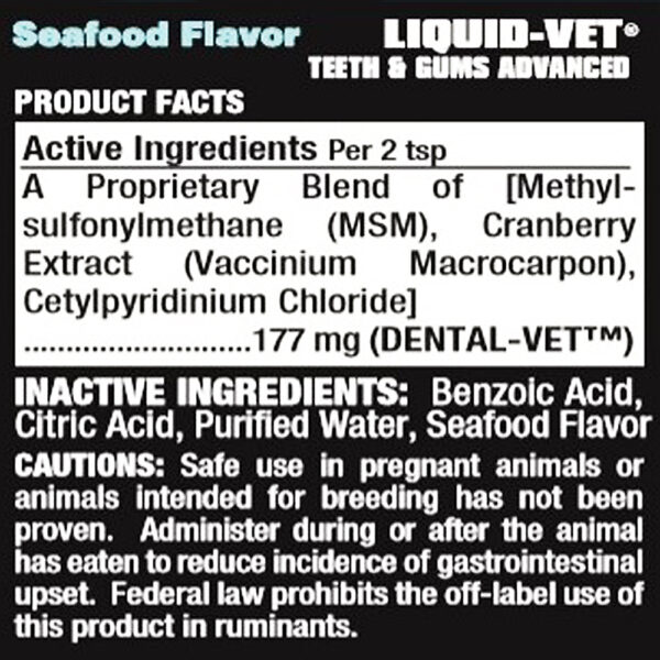LIQUID-VET® TEETH & GUMS ADVANCED - Seafood Flavour