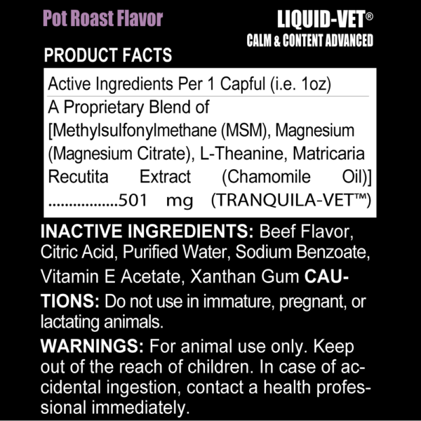 LIQUID-VET® CALM & CONTENT ADVANCED - Pot Roast Flavour