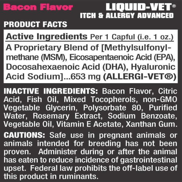 LIQUID-VET® ITCH & ALLERGY ADVANCED - Bacon Flavour