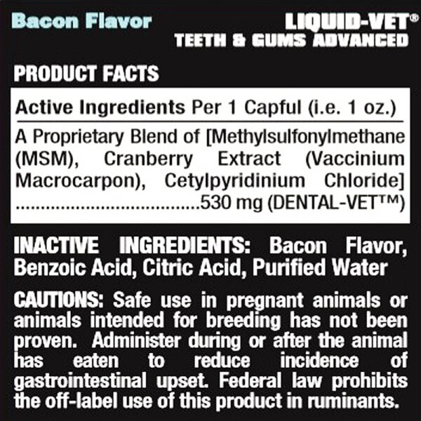 LIQUID-VET® TEETH & GUMS ADVANCED - Bacon Flavour