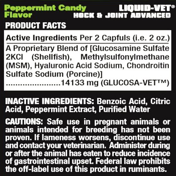 LIQUID-VET® HOCK & JOINT ADVANCED - Peppermint Candy Flavour